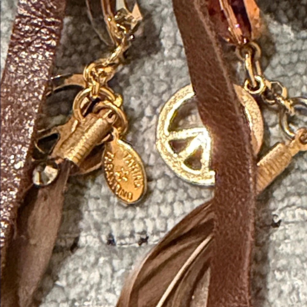 Rare Tarina Tarantino Leather Butterfly Cuff - Picture 7 of 9
